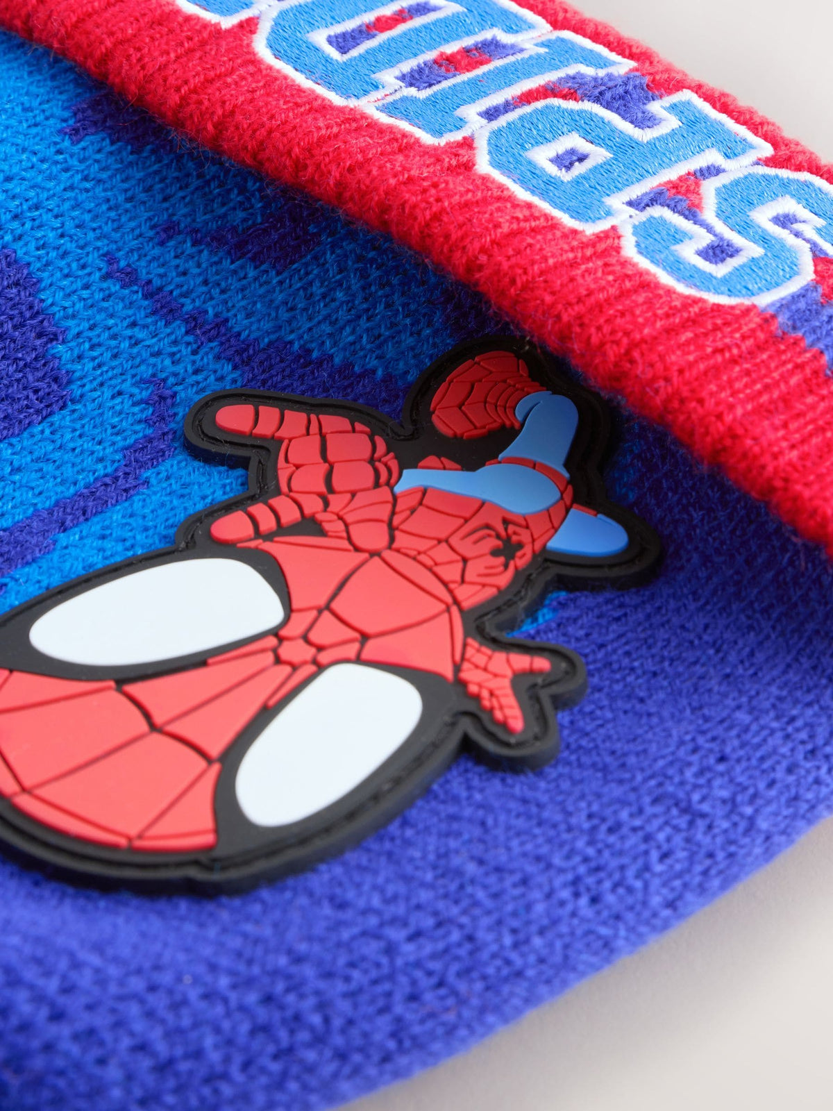 Red/Navy Blue Spidey Pom Beanie (3-10yrs) - image 3