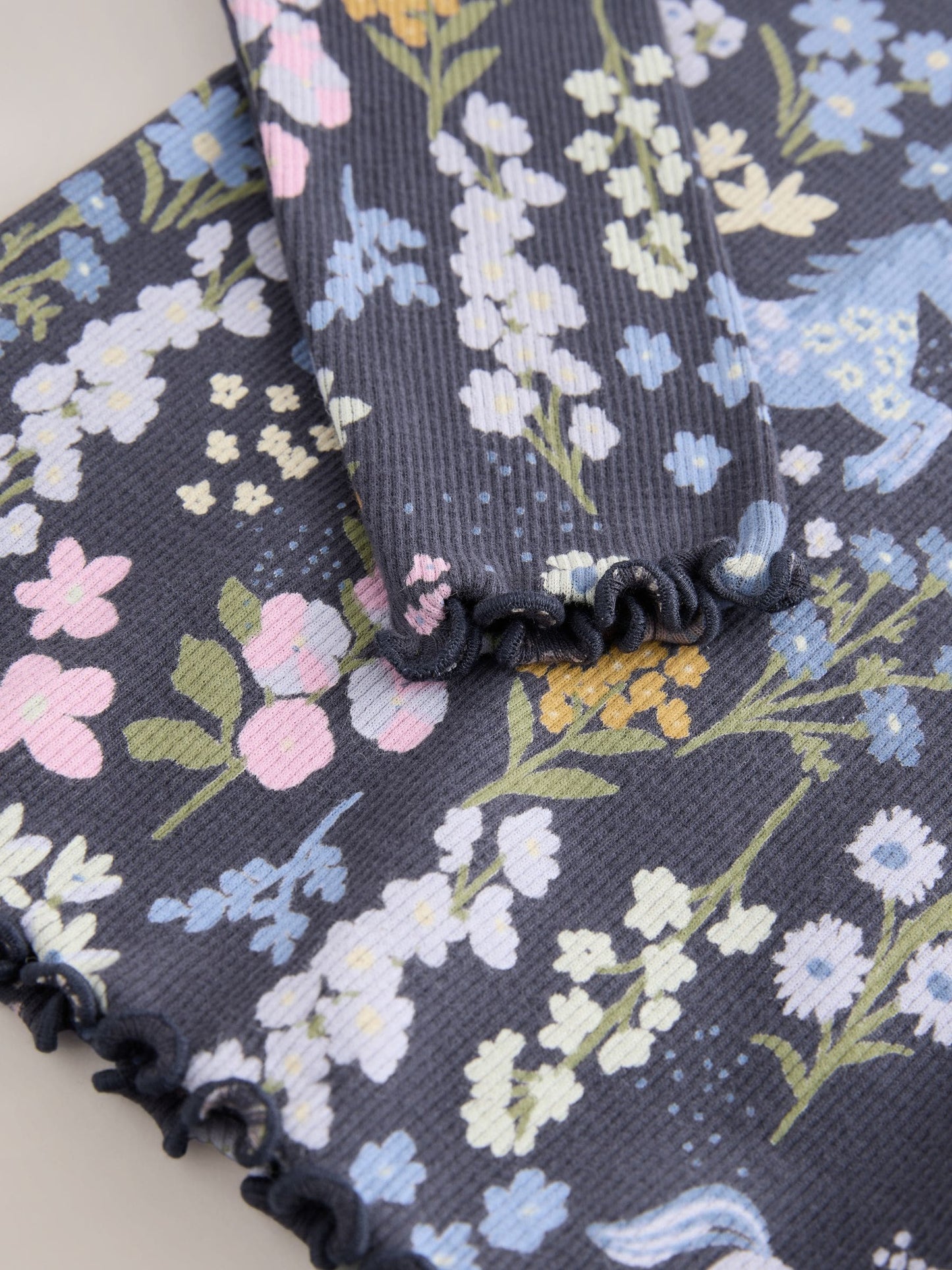 Dsiney Kidz - Navy Floral Unicorn Print Long Sleeve Ribbed T-Shirt (3mths-7yrs) image 7