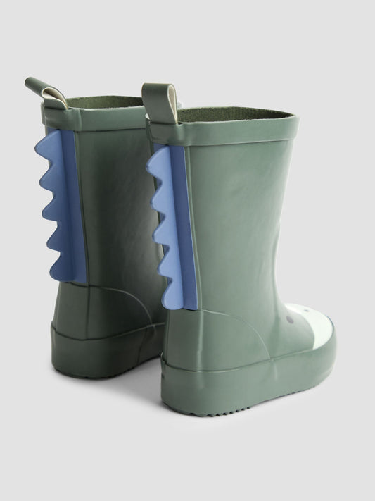 JoJo Maman Bébé Khaki Green Dino Wellies image 2