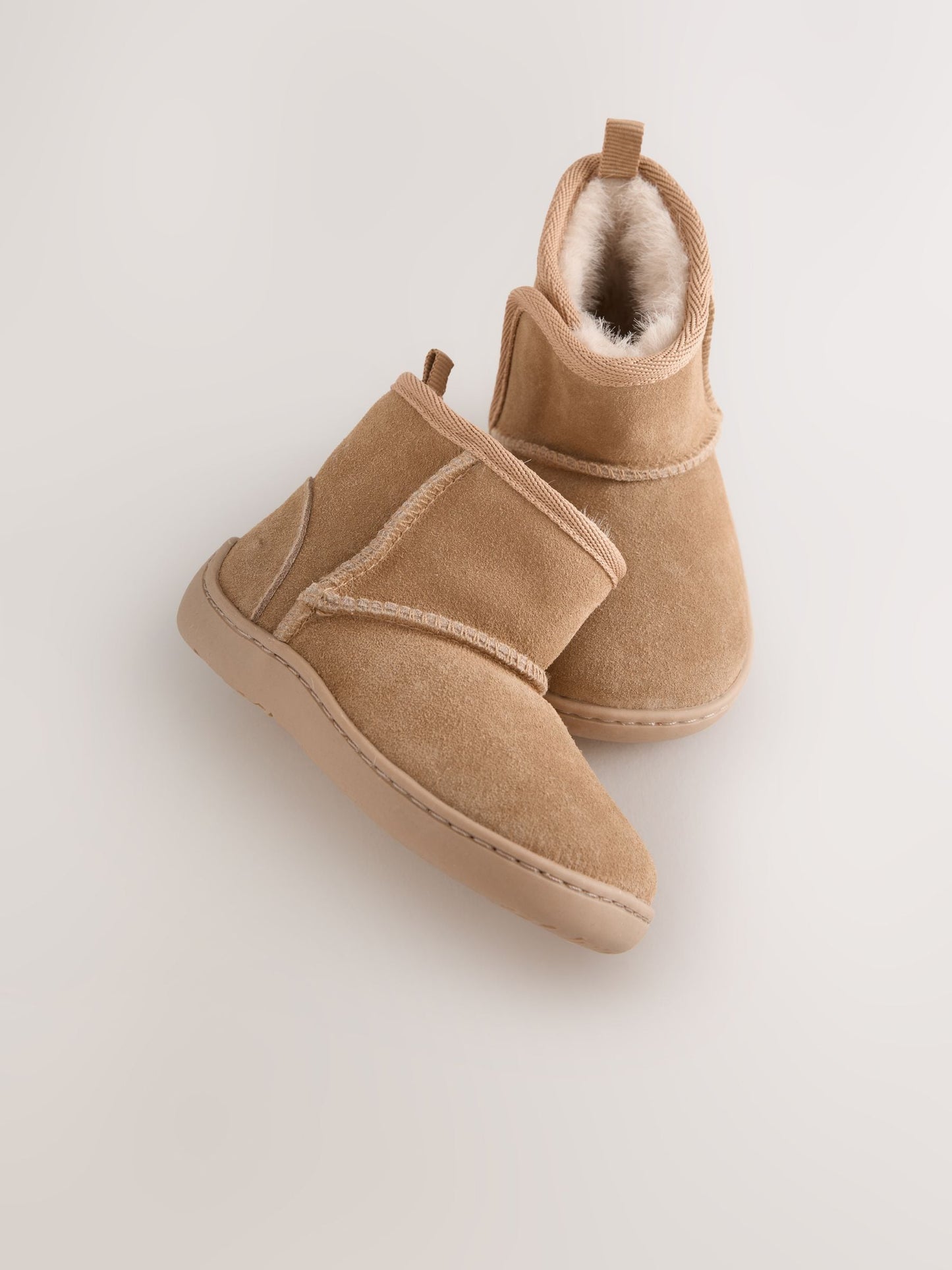 Tan Brown Standard Fit (F) Pre Walker Suede Pull On Boots image 4