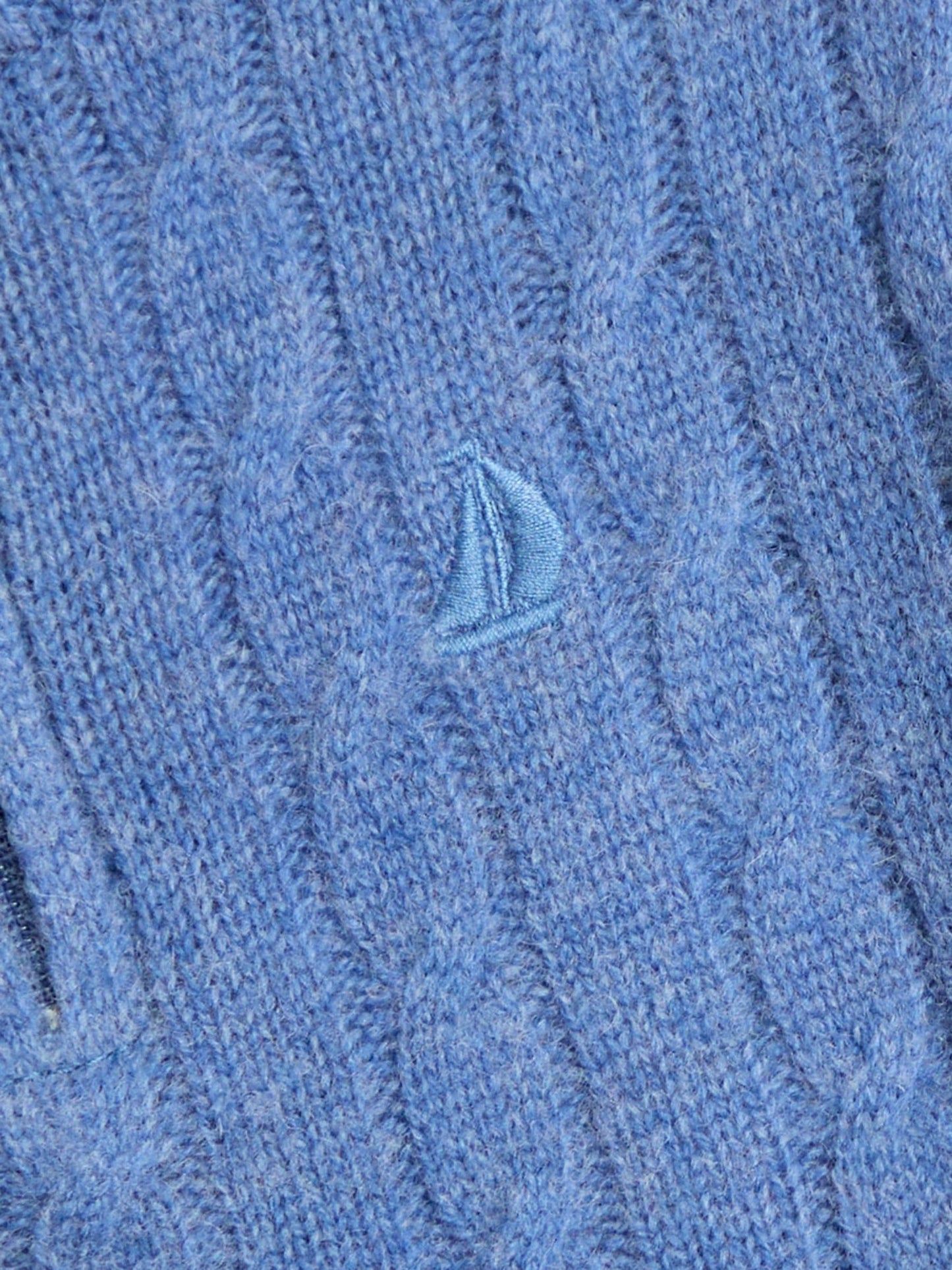 JoJo Maman Bébé Indigo Blue Classic Cable Half Zip Jumper image 3