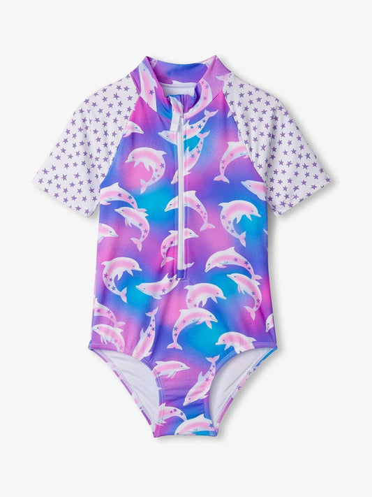 Hatley Purple Airbrush Dolphins Rash Vest 1 Piece image 2