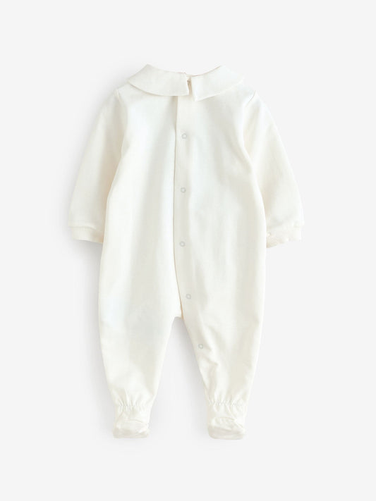 Moschino Cream Baby Logo Sleepsuit With Giftbox image 2