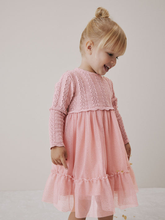 Pink Knitted Occasion Dress (3mths-10yrs) image 2