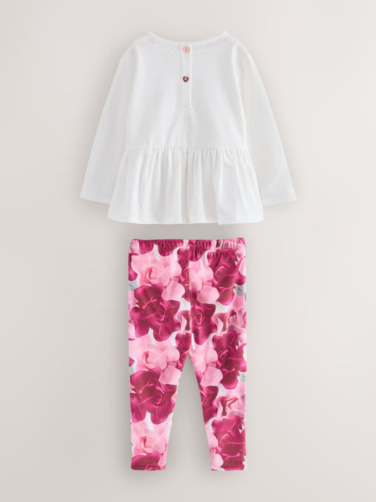 Baker by Ted Baker 2 Piece Red Bow T-Shirts & Velvet Leggings Set image 3