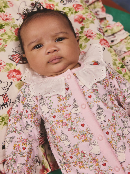 Pink Cath Kidston Moomin Baby Sleepsuit image 2