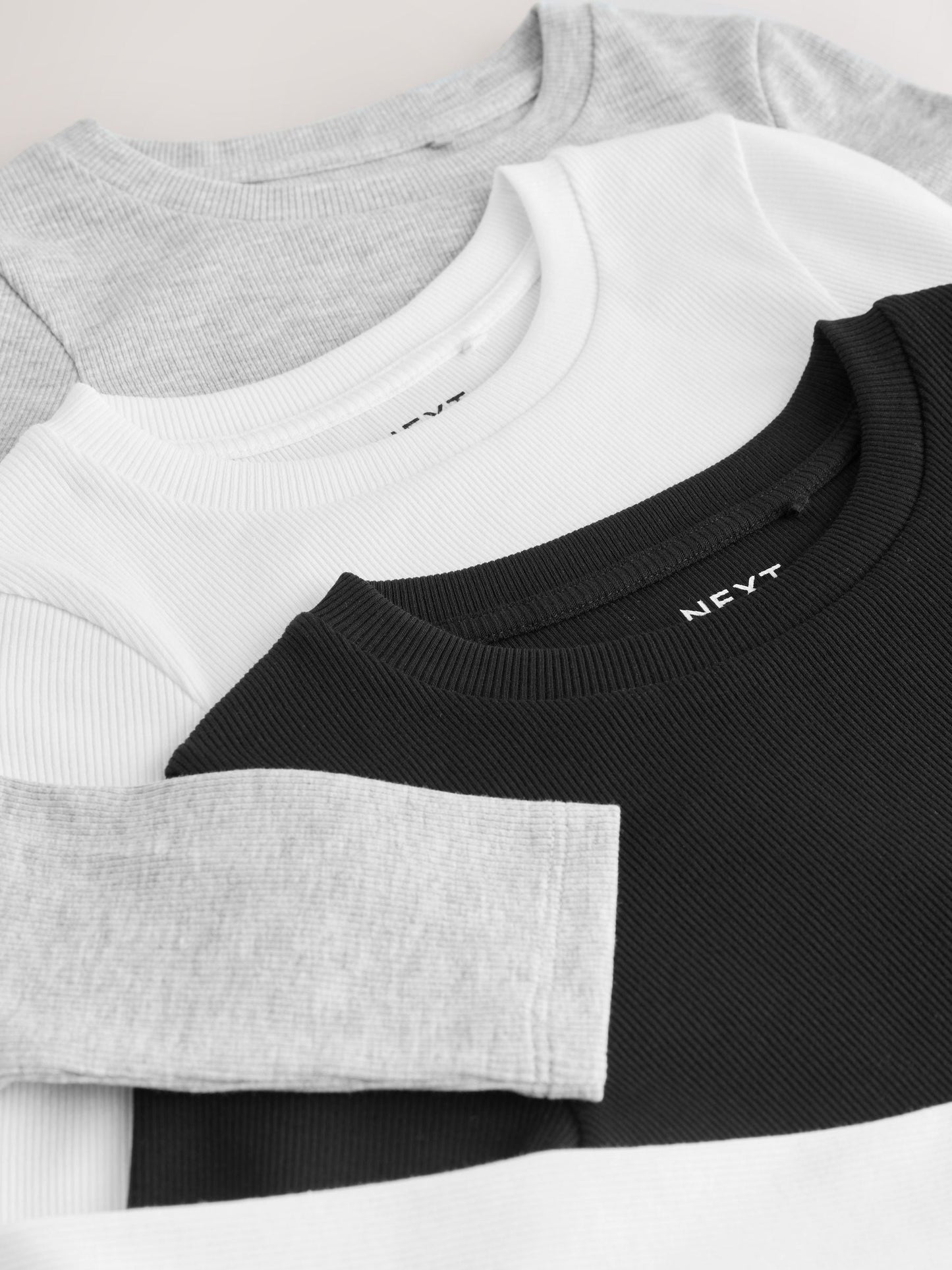 Dsiney Kidz - Black/White Long Sleeve Ribbed Tops 3 Pack (3-16yrs) image 7