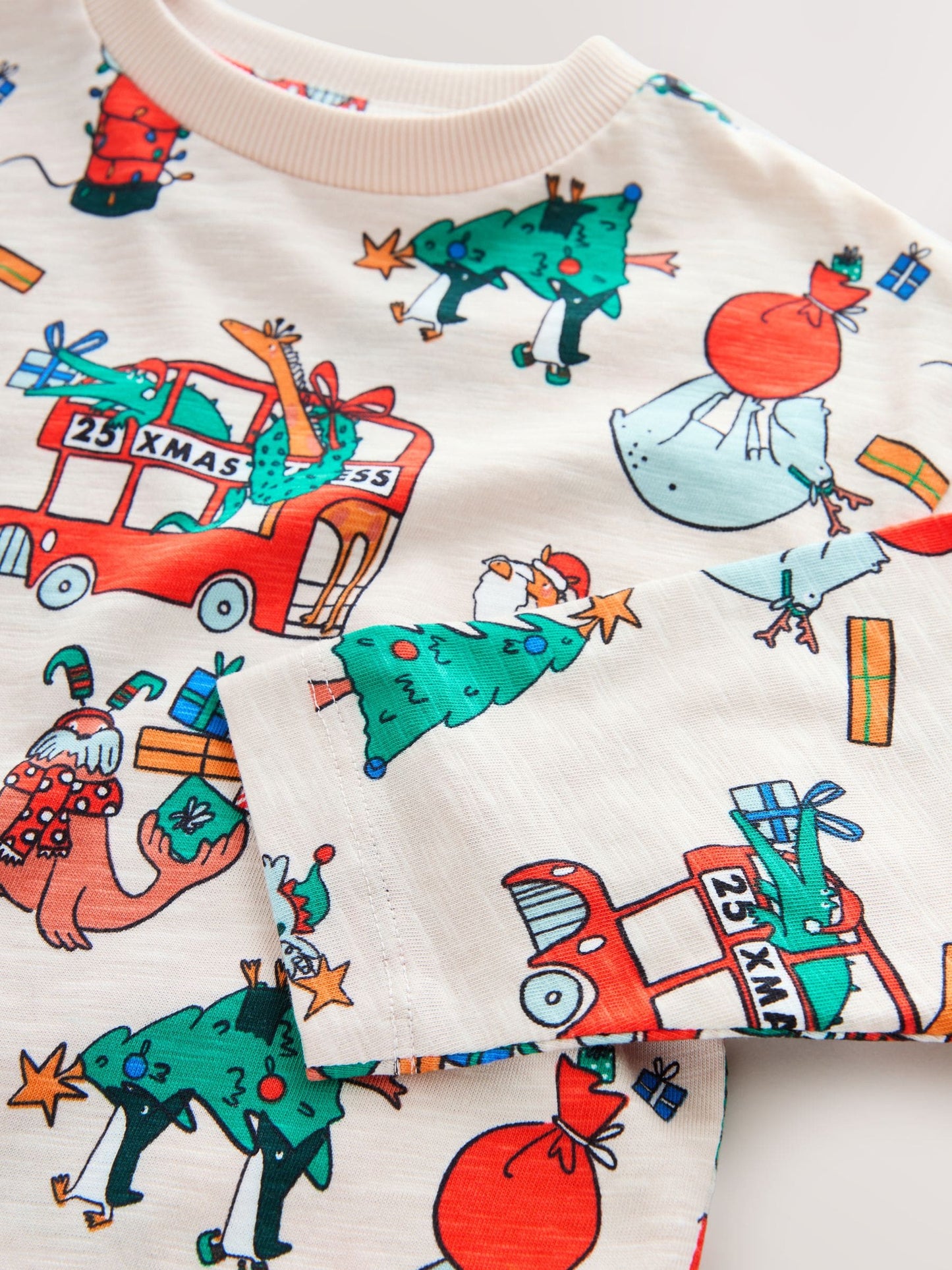 Stone All-Over Print Christmas Long Sleeve T-Shirt (3mths-7yrs)