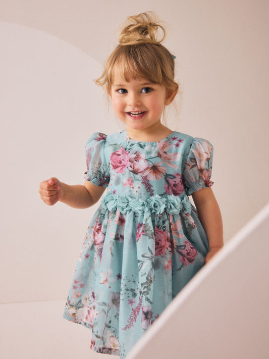 Blue Flower Corsage Dress (3mths-8yrs) image 2