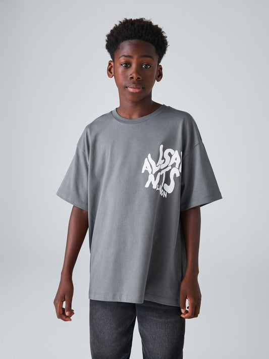 Disney Kidz - smALLSAINTS Charcoal Grey Oversized Orlando Logo Crew Neck T-Shirt image 1