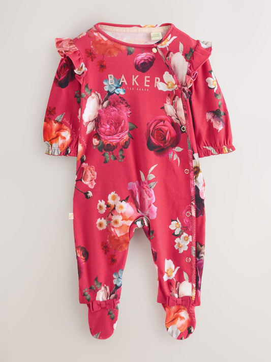 Dsiney Kidz - Baker by Ted Baker Red Cotton Printed Sleepsuits 3 Pack image 2