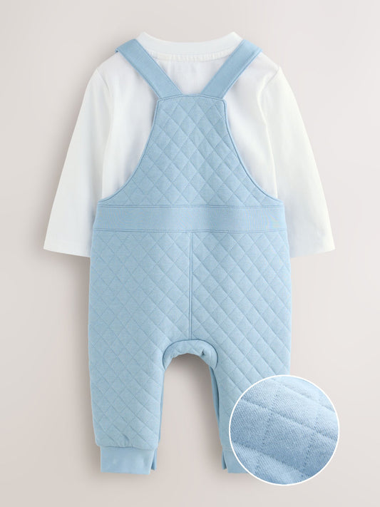 Baker by Ted Baker Blue Quilted Dungarees and T-Shirt Set image 3
