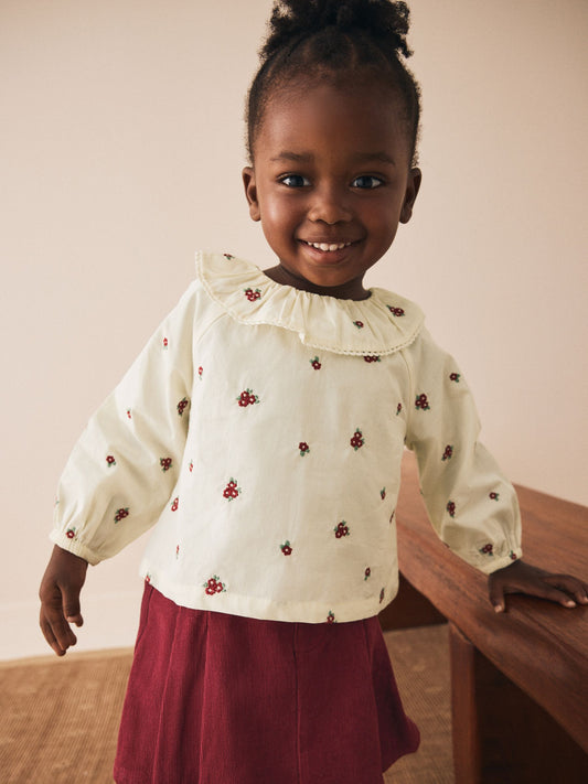 Red Skort Embellished Blouse and Tights Set (3mths-7yrs) image 3