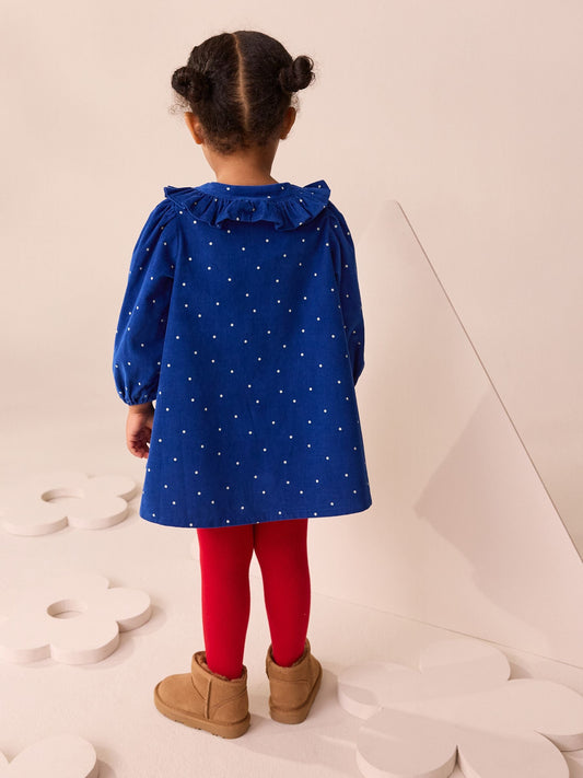 Cobalt Blue Character Cord Dress And Tights Set (3mths-8yrs)