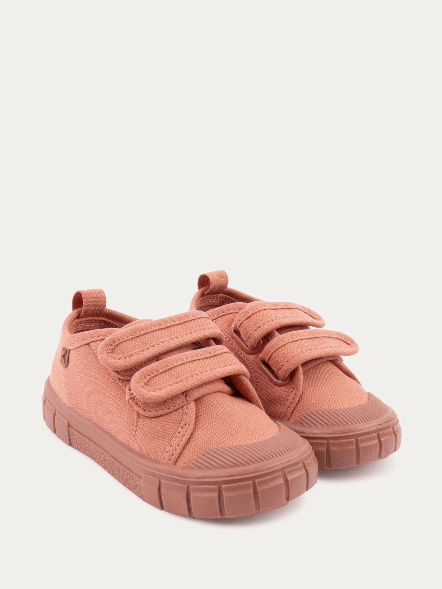 KIDLY By MORI Pink Canvas Rip Tape Trainers image 6