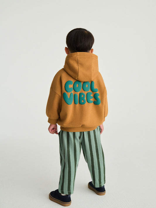 Rust Brown Cool Vibes Printed Hoodie and Joggers Set (3mths-7yrs) image 3
