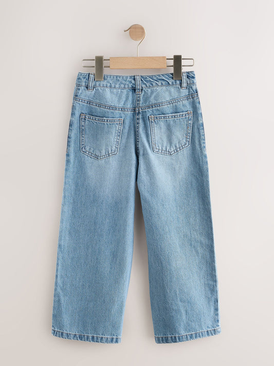 Dsiney Kidz - Mid Blue Denim Floral Print Wide Leg Jeans (3-16yrs) image 2