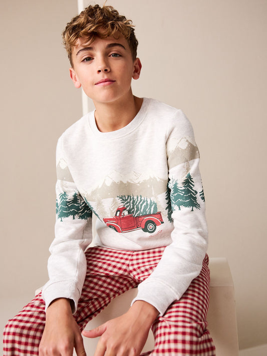 Red Truck Matching Family Christmas Sweatshirt and Flannel Pyjamas (1.5-16yrs) image 3