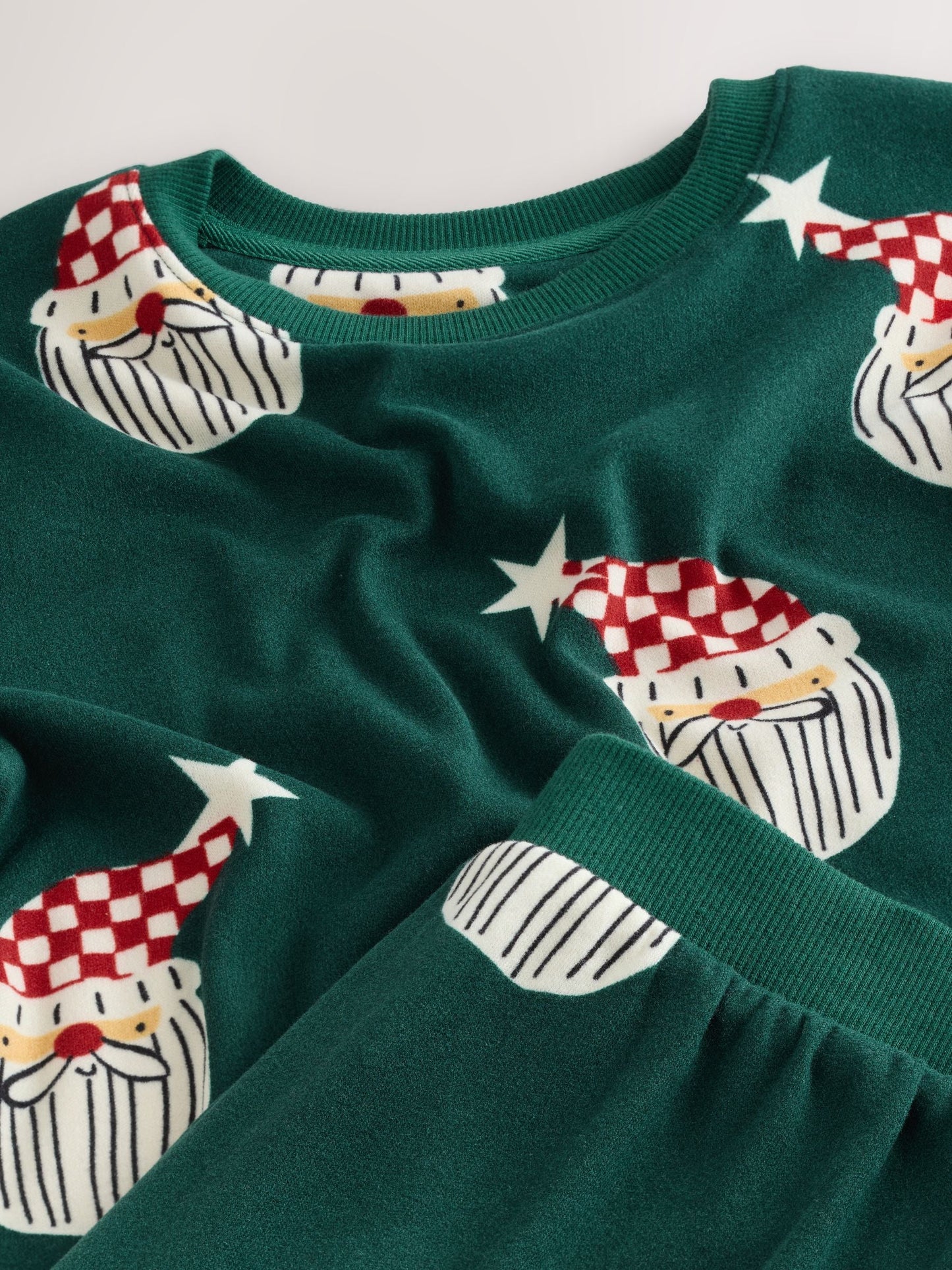 Green Santa Matching Family Christmas Cosy Long Sleeve Pyjamas (9mths-16yrs)