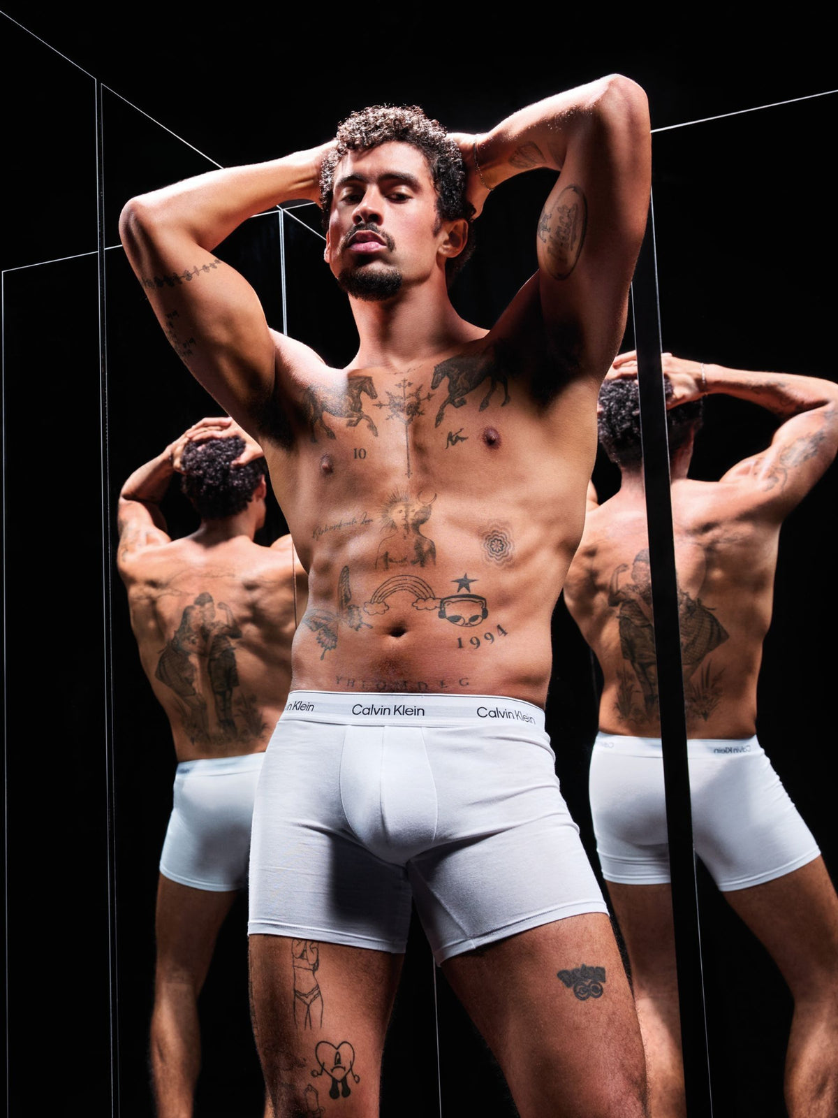 Dsiney Kidz - Calvin Klein Black/White/Grey Icon Cotton Stretch Boxer Briefs 3 Pack image 5