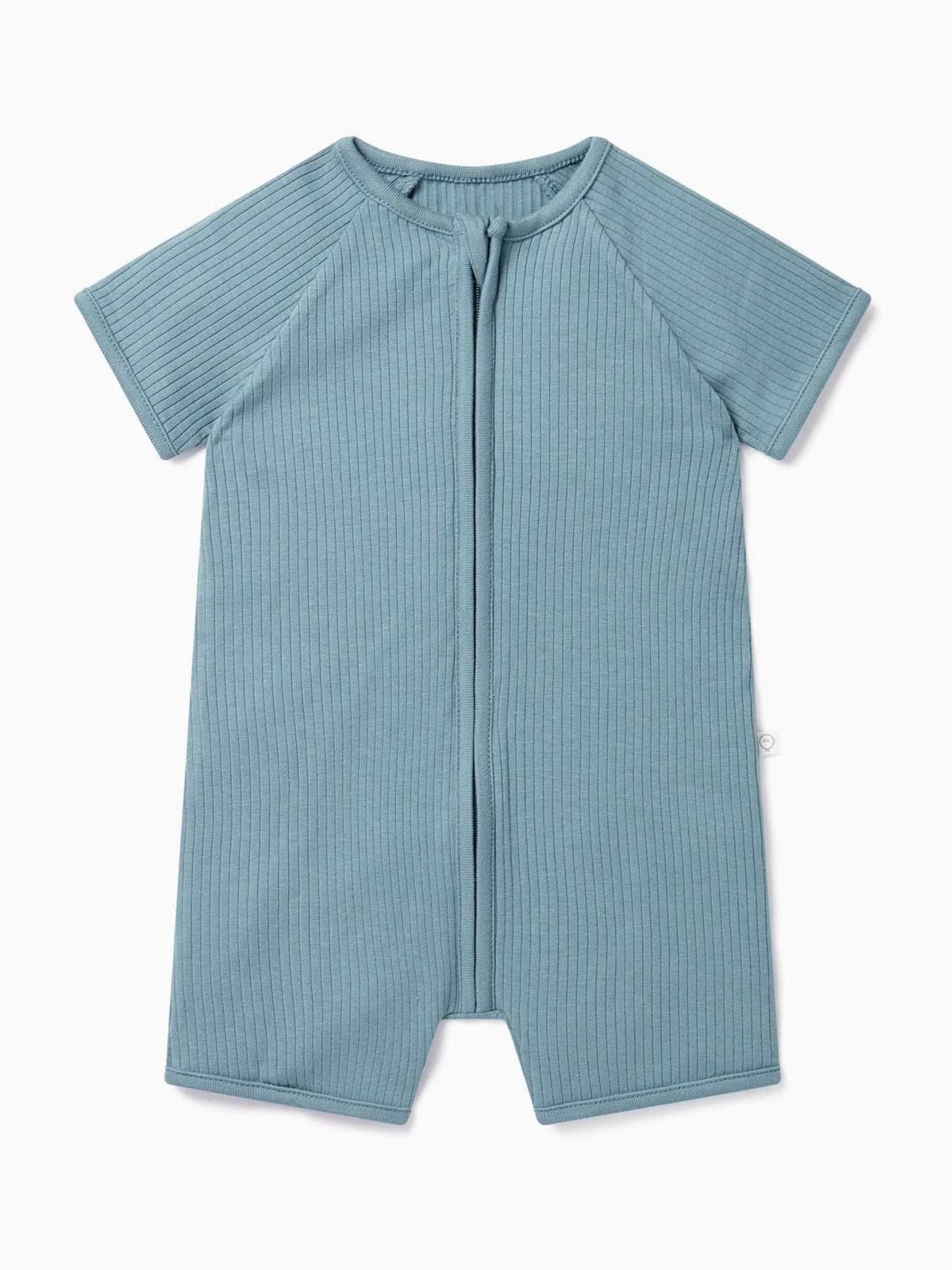 MORI Blue Zip Up Summer Short Sleepsuit Romper image 2
