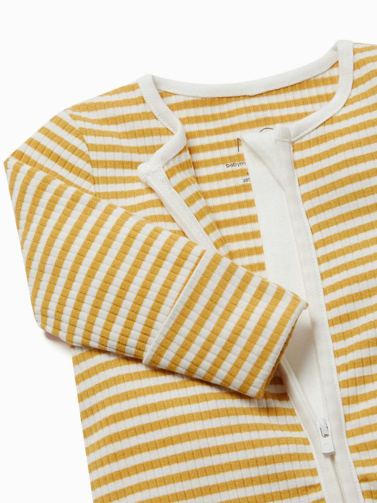 MORI Yellow Stripe Stretch Supersoft 2 Way Zip Sleepsuit - image 5