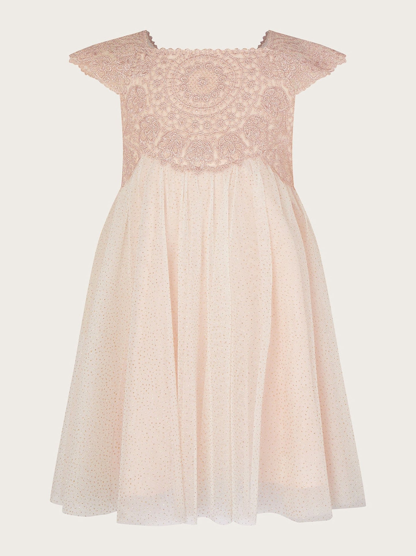 Monsoon Pink Baby Pink Estella Embroidered Tulle Dress image 1