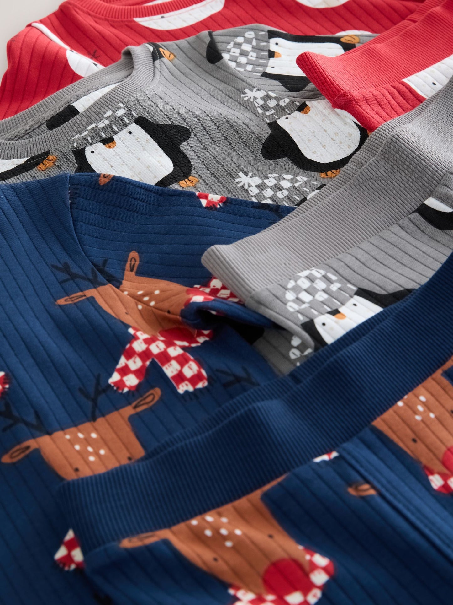 Red Christmas Snuggle Pyjamas 3 Pack (9mths-10yrs)