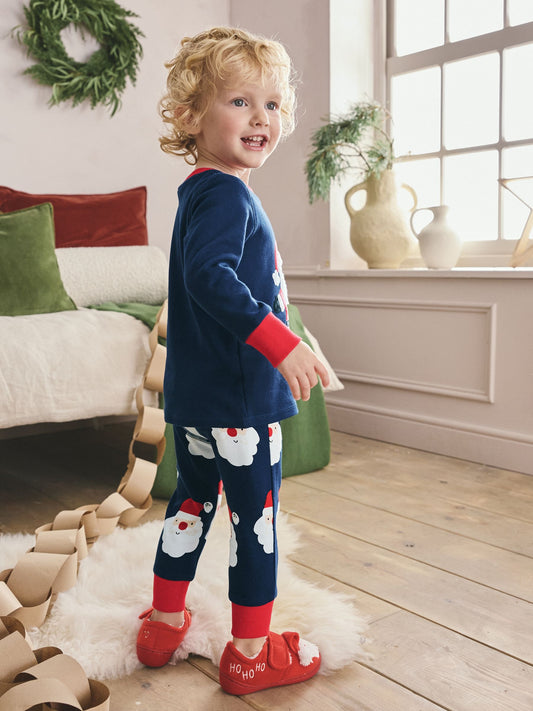 Navy Single Snuggle Christmas Pyjamas (9mths-12yrs) image 3