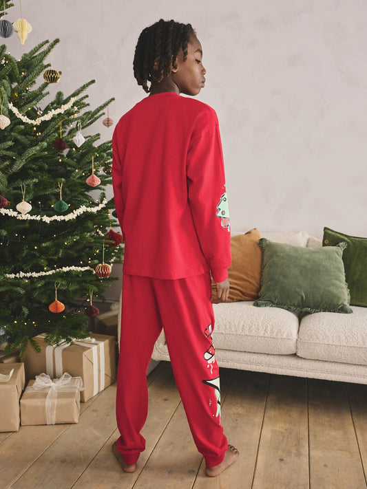 Black/Red/Yellow Graffiti Single Christmas Pyjamas (3-16yrs) image 3