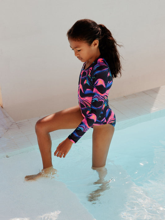 Dsiney Kidz - Multi Black Long Sleeve Sunsafe Swimsuit (3mths-16yrs) image 2