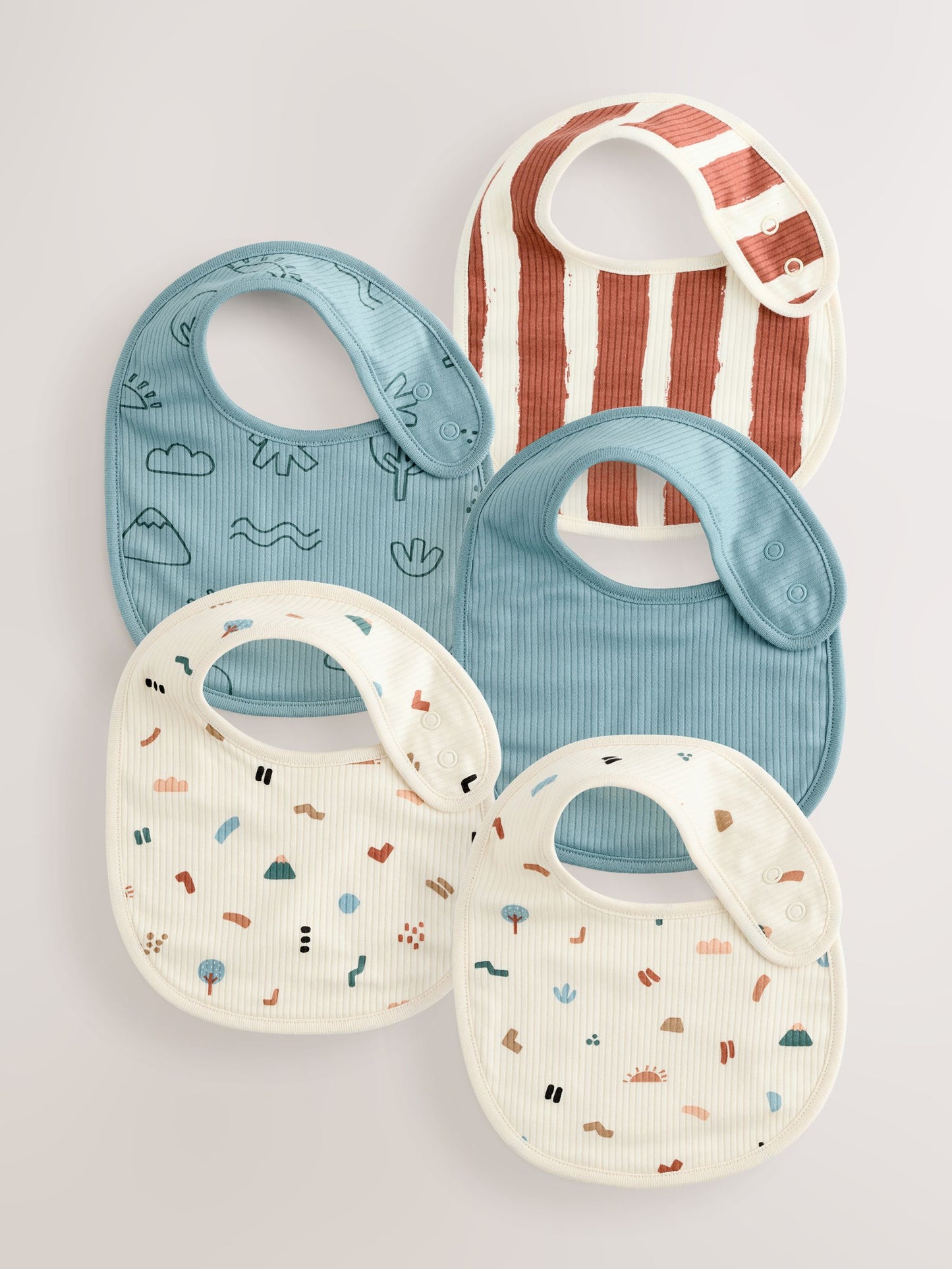 Multi Baby Bibs 5 Pack image 1