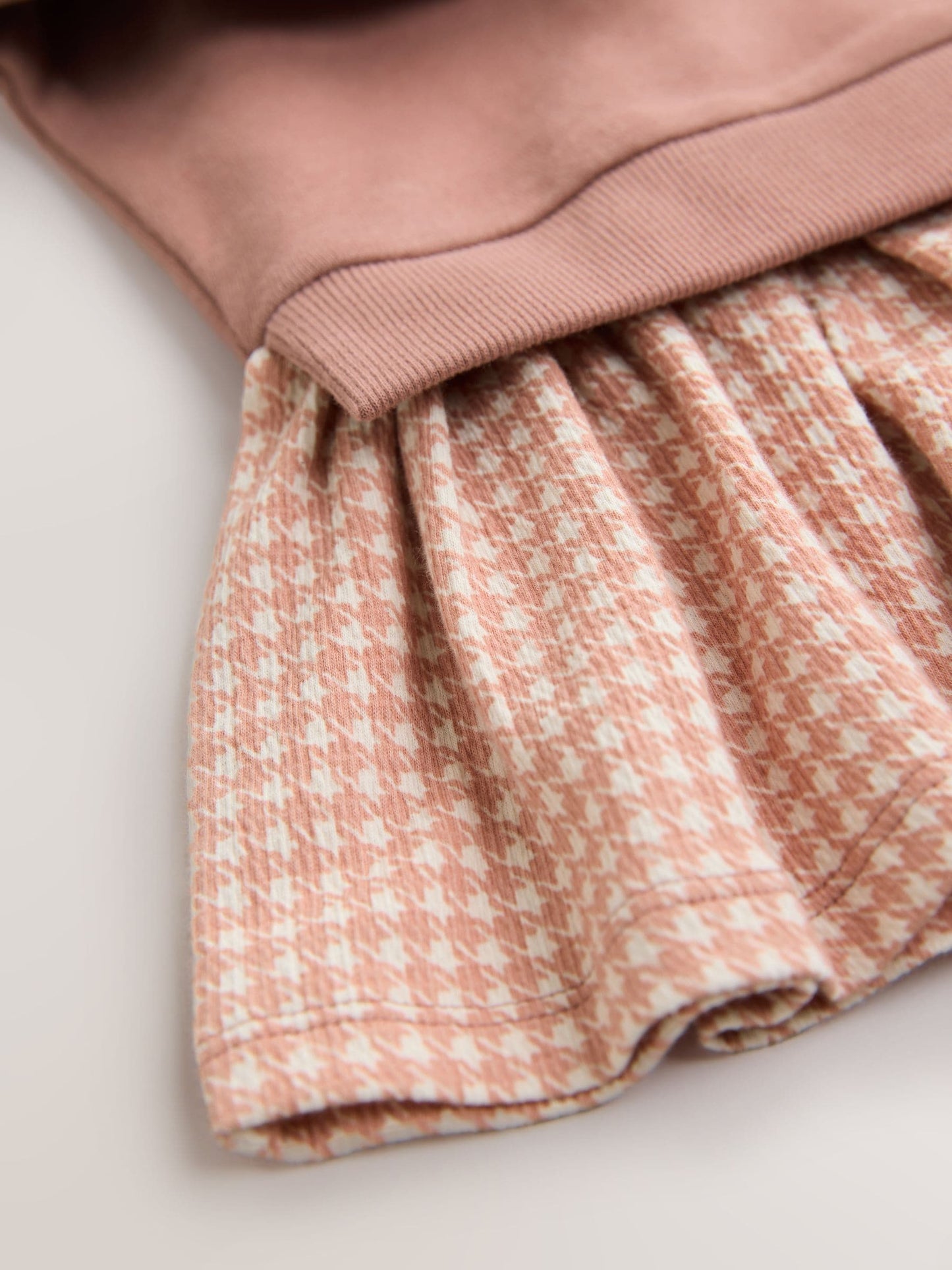 Neutral Panda Sweat Check Dress (3mths-7yrs)