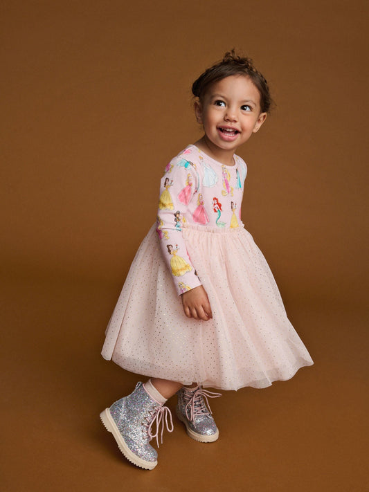 Pink Disney Princess Mesh Party Dress (3mths-7yrs)