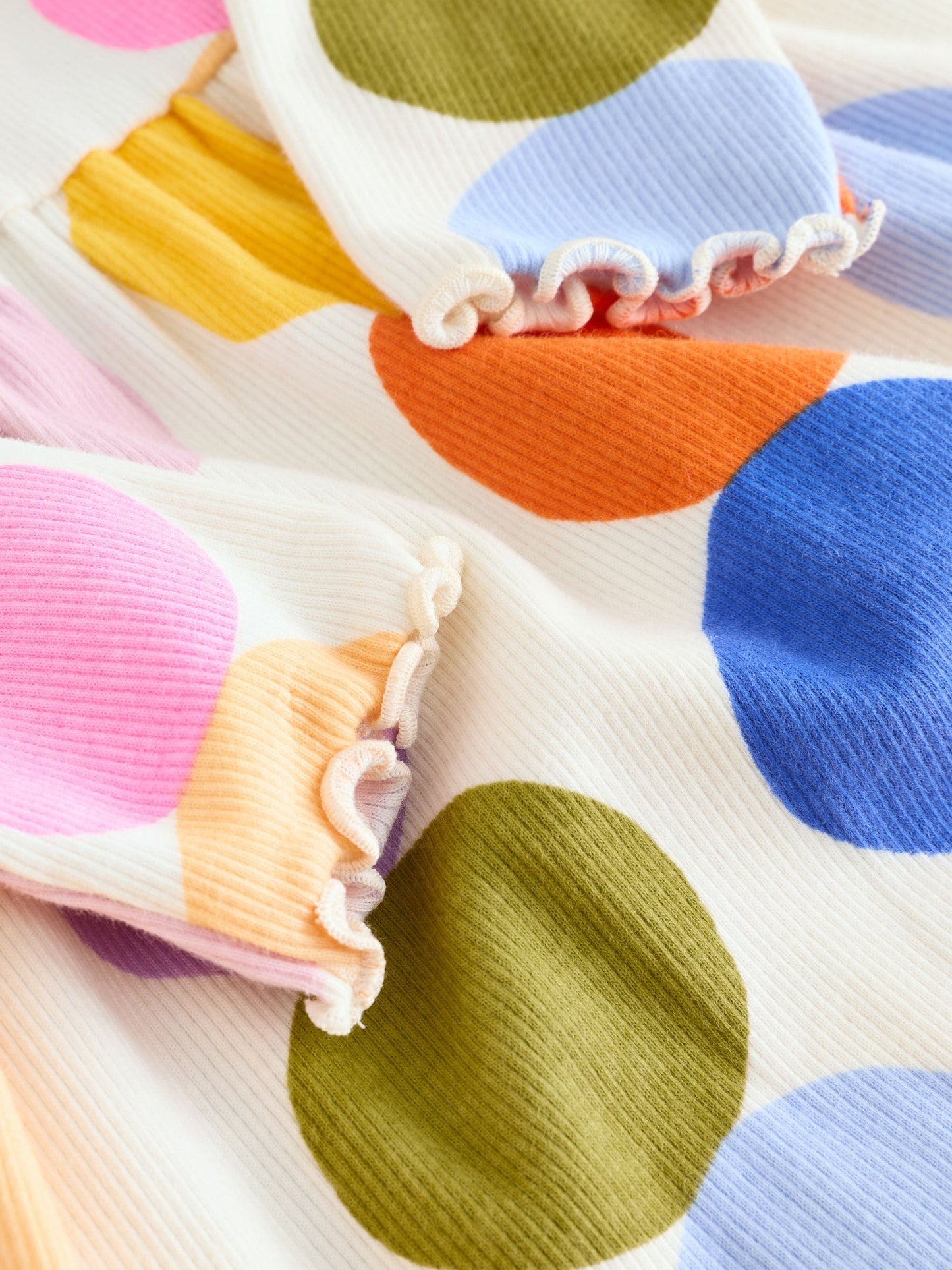 Rainbow Spot Long Sleeve Ribbed Dress (3mths-7yrs) image 9