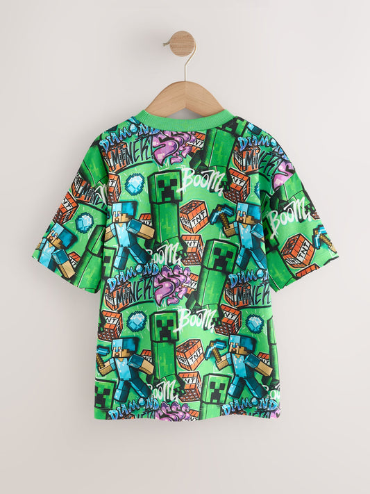 Dsiney Kidz - Green All Over Print Single Minecraft T-Shirt (3-16yrs) image 2