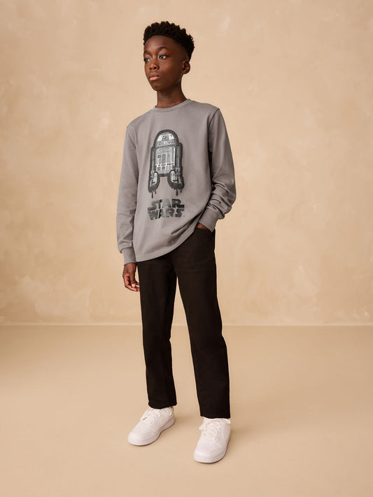Dsiney Kidz - Charcoal Grey Long Sleeve Star Wars T-Shirt (3-16yrs) image 2