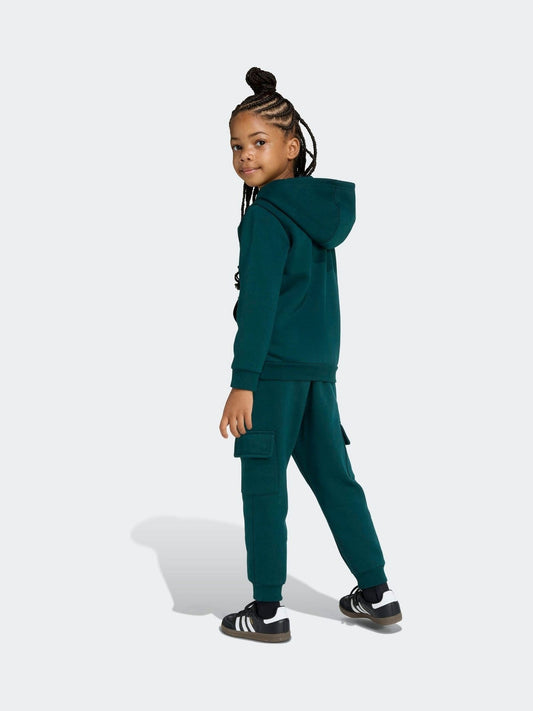 adidas Originals Green Little Kids Hoodie and Cargo Joggers Set image 2