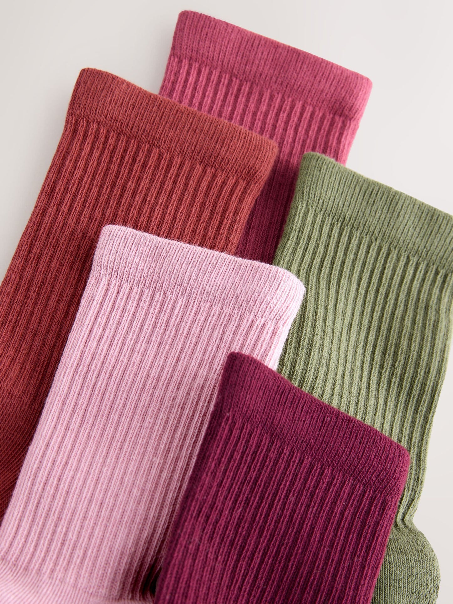 Multi Cotton Rich Ribbed Ankle Socks 5 Pack image 3
