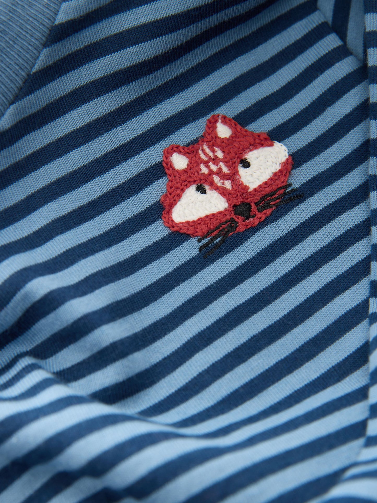 Blue/Navy Stripe Fox Long Sleeve Appliqué T-Shirt (3mths-7yrs) image 7