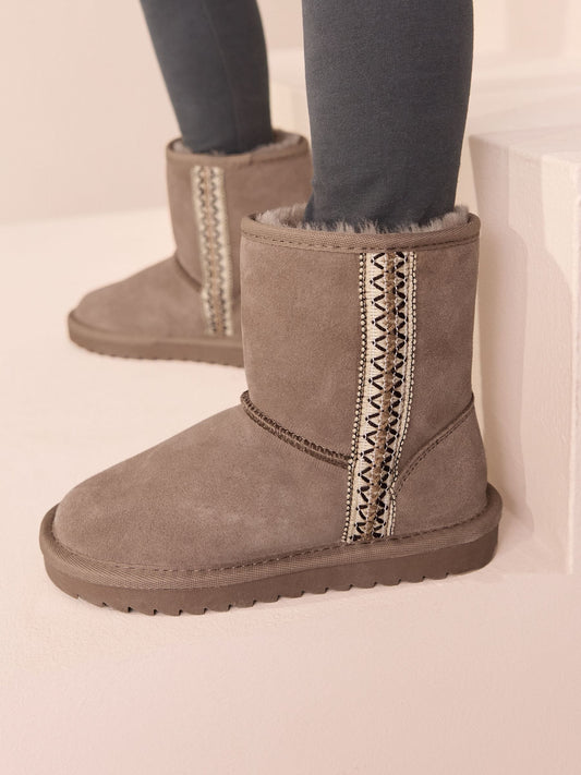 Mink Brown Water Repellent Suede Pull On Boots image 2