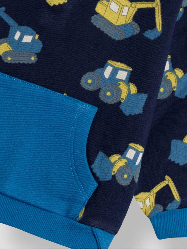 JoJo Maman Bébé Navy Blue Digger Printed Sweatshirt