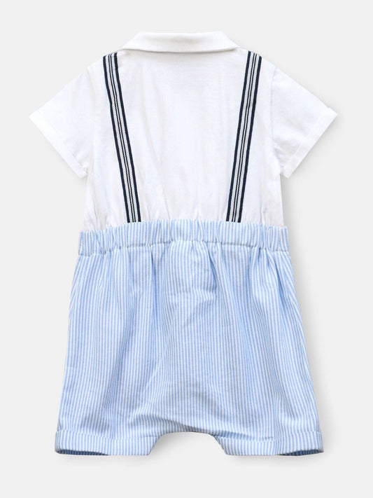 Angel & Rocket Blue Will Mr Smart 100% Cotton Jersey Romper image 2