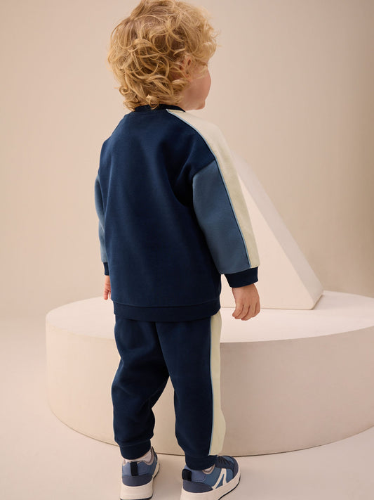 Blue Colourblock Single Sweatshirt and Joggers Set (3mths-7yrs) image 2