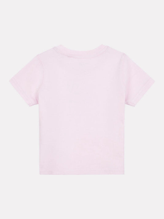New Balance Light Pink Stacked Logo Cotton T-Shirt image 3