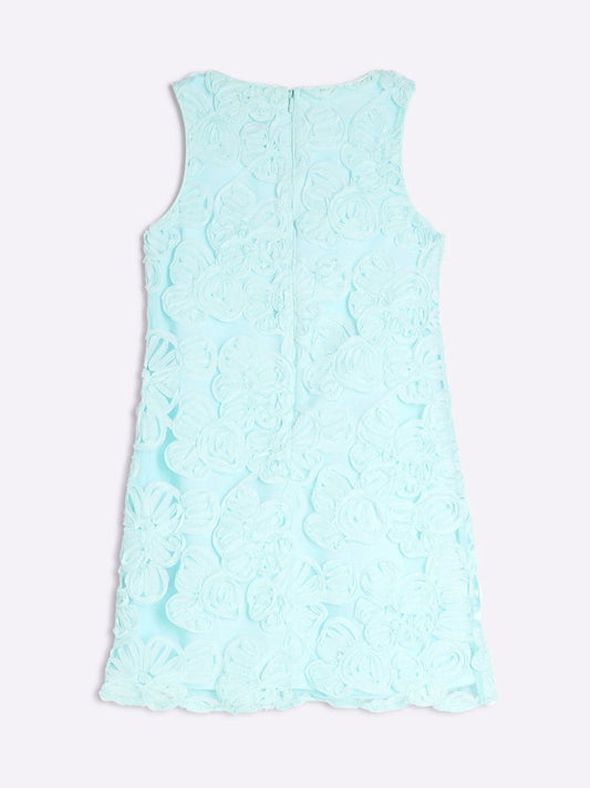 River Island Blue 3D Flower Shift Dress