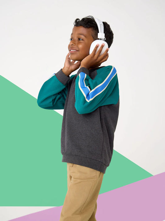 JoJo Maman Bébé Charcoal Grey Ready Set Race Applique Sweatshirt