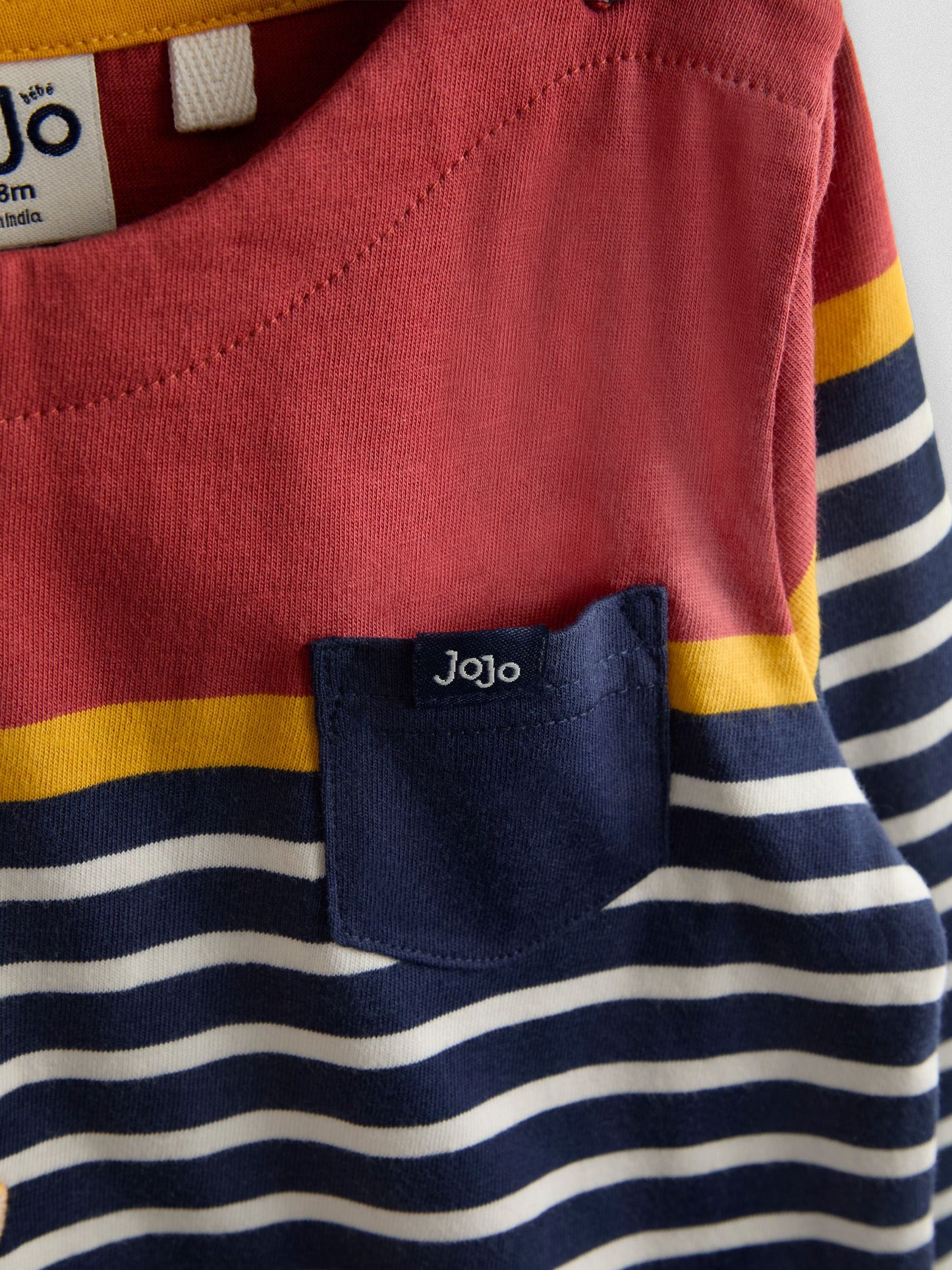 JoJo Maman Bébé Navy Blue Highland Cow Stripe Top image 4