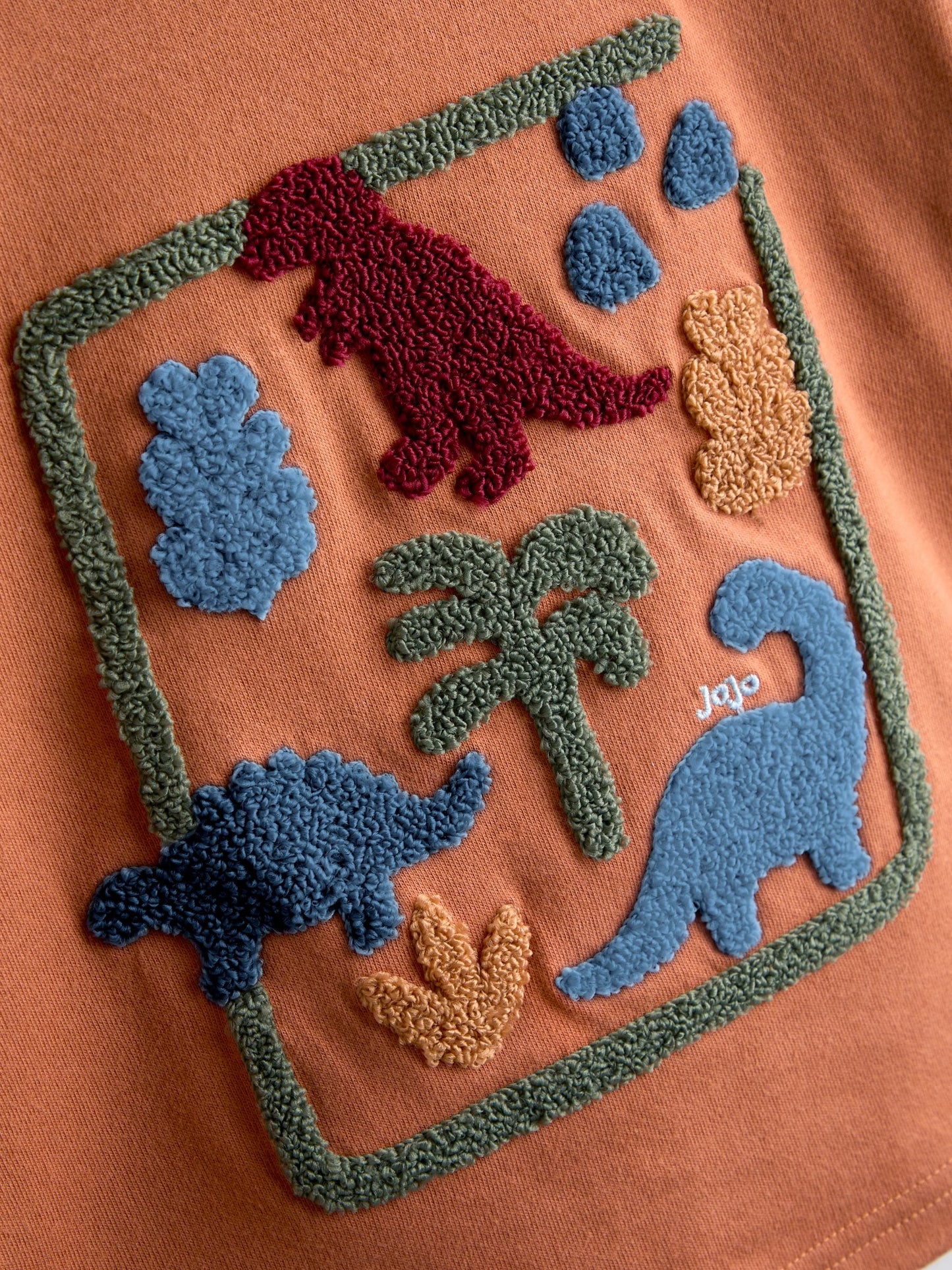 JoJo Maman Bébé Rust Orange Dino Appliqué Top image 4