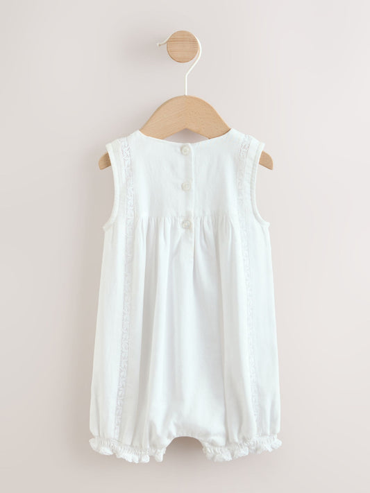 White Lace Woven Baby Romper (0mths-2yrs) image 2